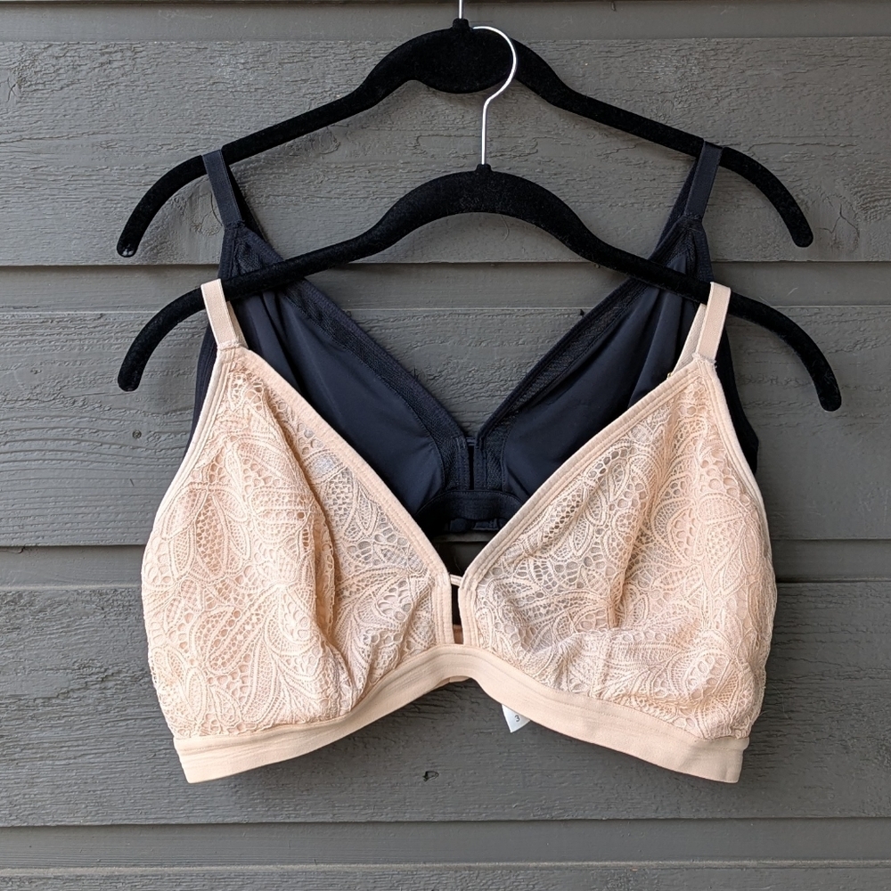 Lively Bralettes in Nude Beige and Black Size 3